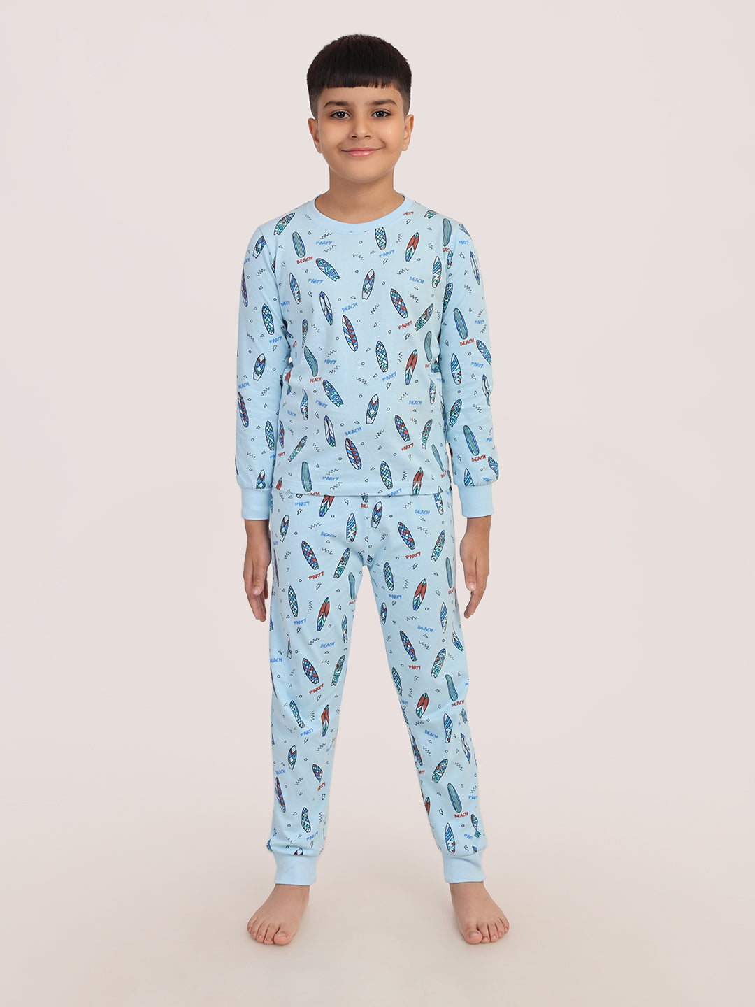 REBORN - Boys 2 piece printed jogger lounge set- SKY Blue