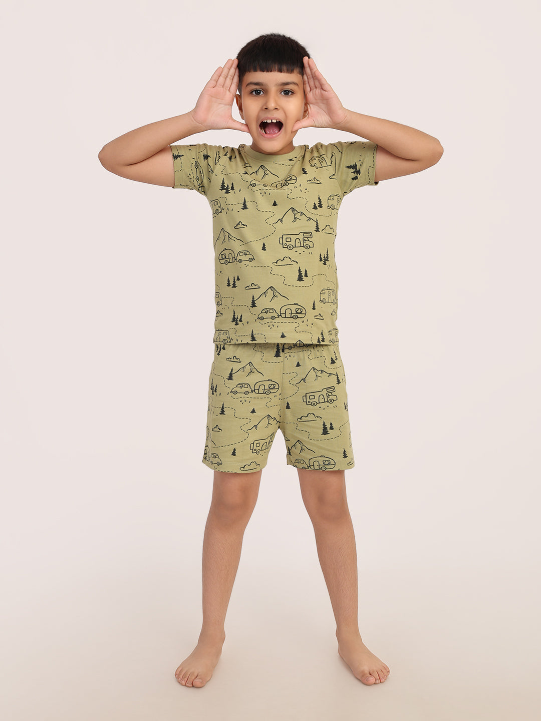 REBORN - Boys 2 piece T-Shirt & Short -set- Sage