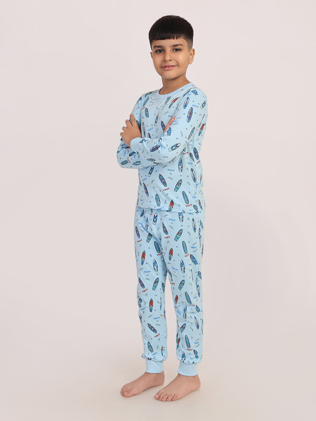 REBORN - Boys 2 piece printed jogger lounge set- SKY Blue