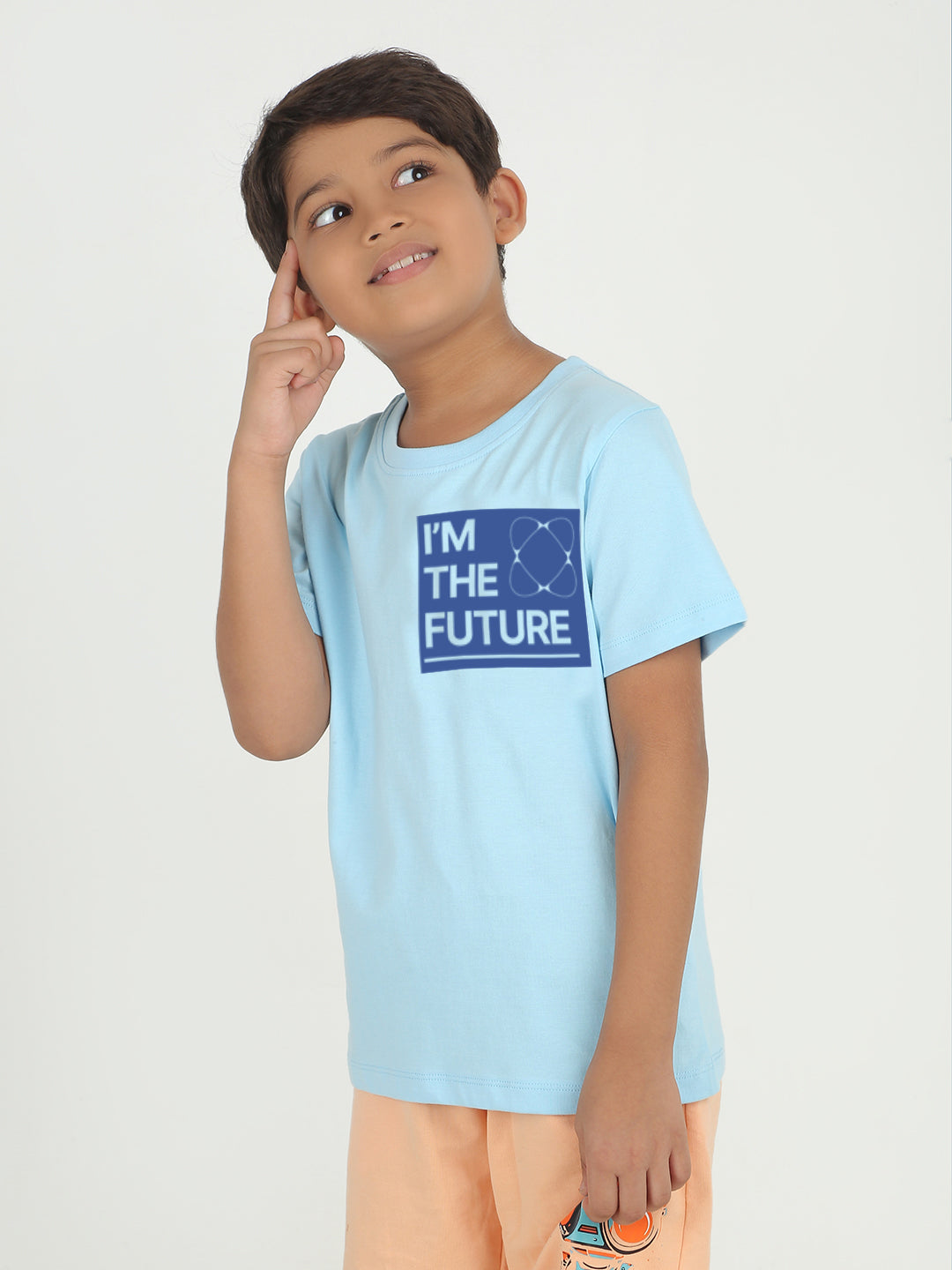 REBORN -Boys Cotton T-shirt Printed - Sky Blue