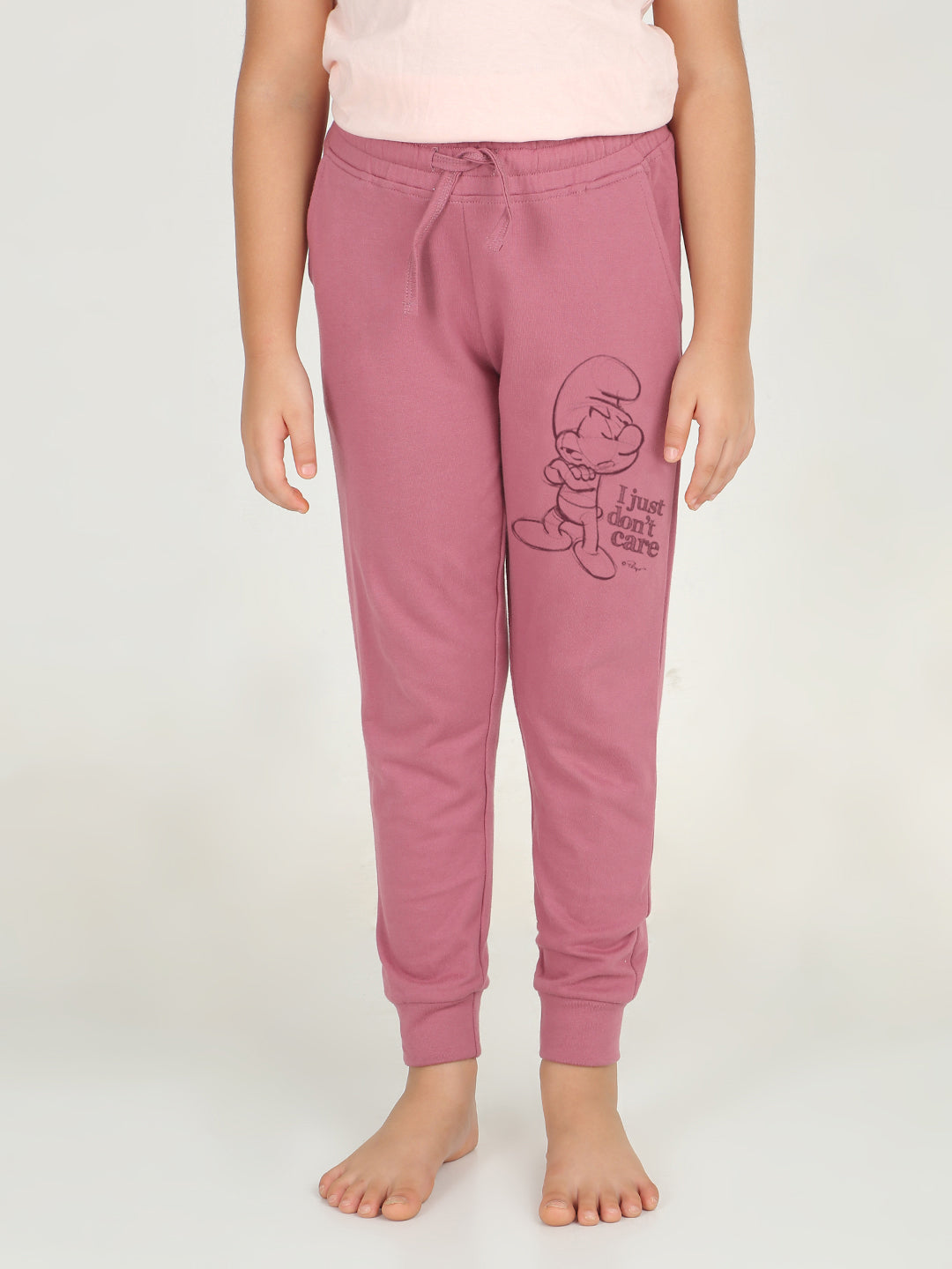 Reborn X The Smurfs - Girls cotton fleece Jogger- Mouve