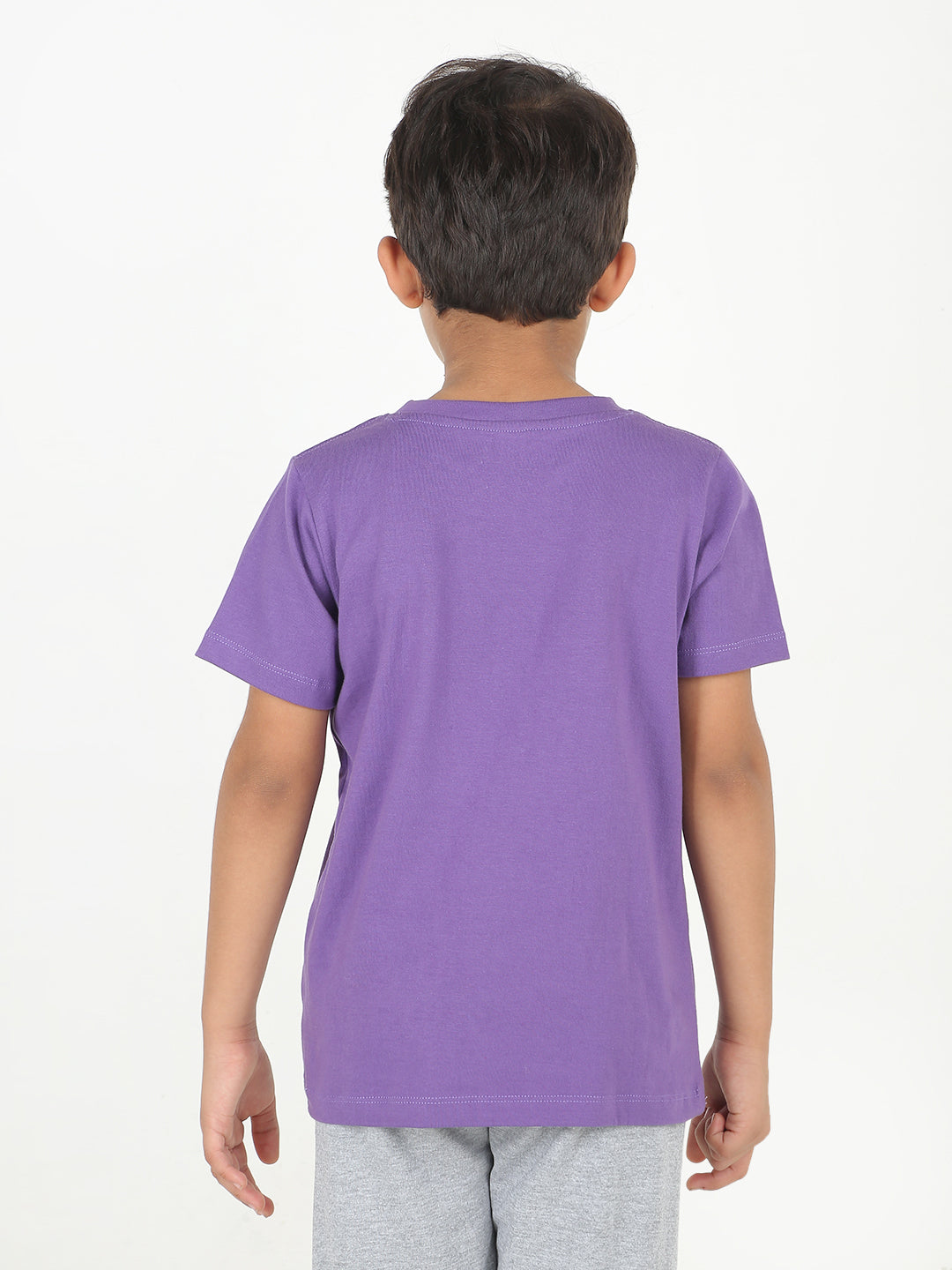 REBORN -Boys Cotton T-shirt Printed - Deep Purple