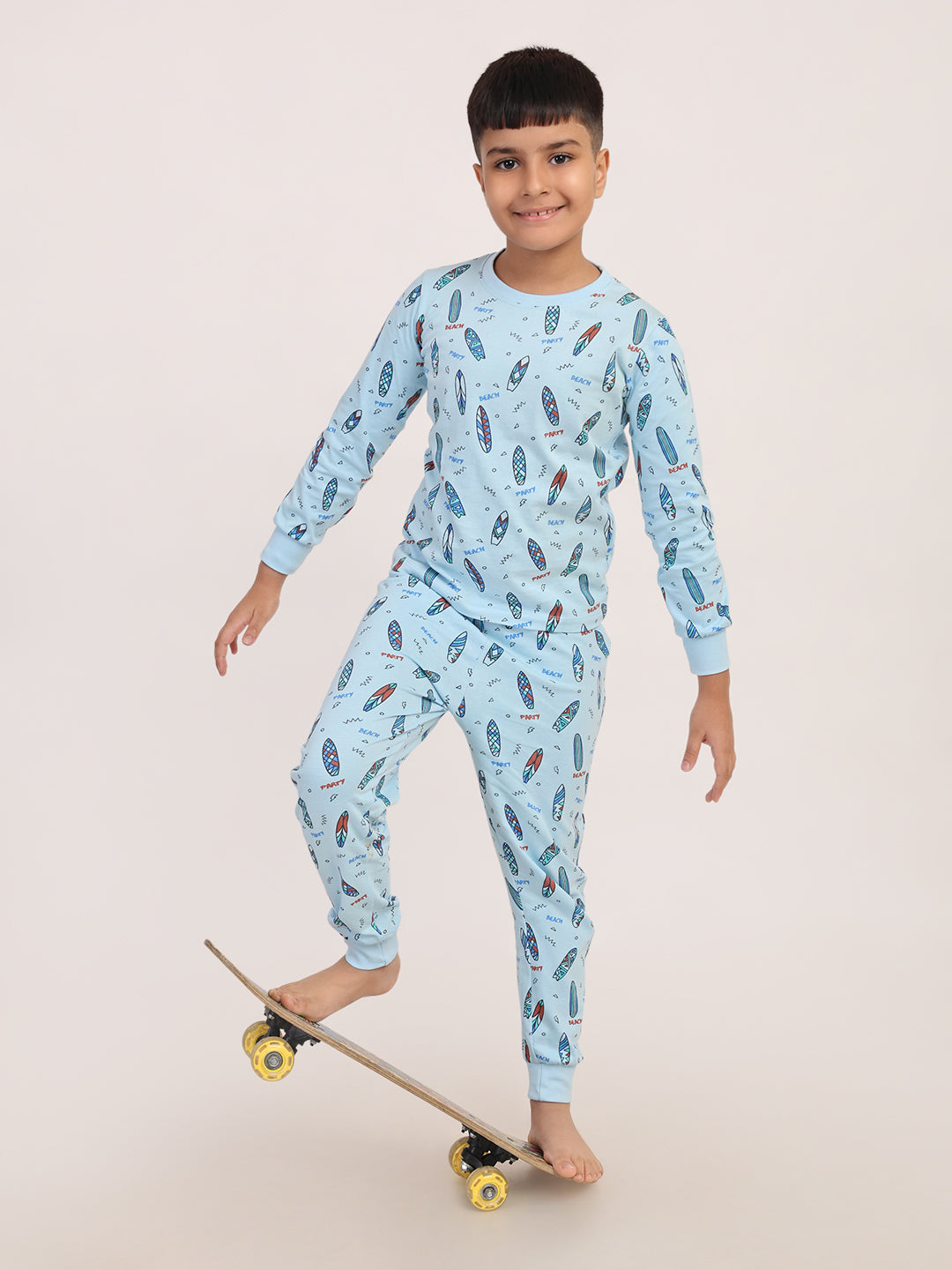 REBORN - Boys 2 piece printed jogger lounge set- SKY Blue