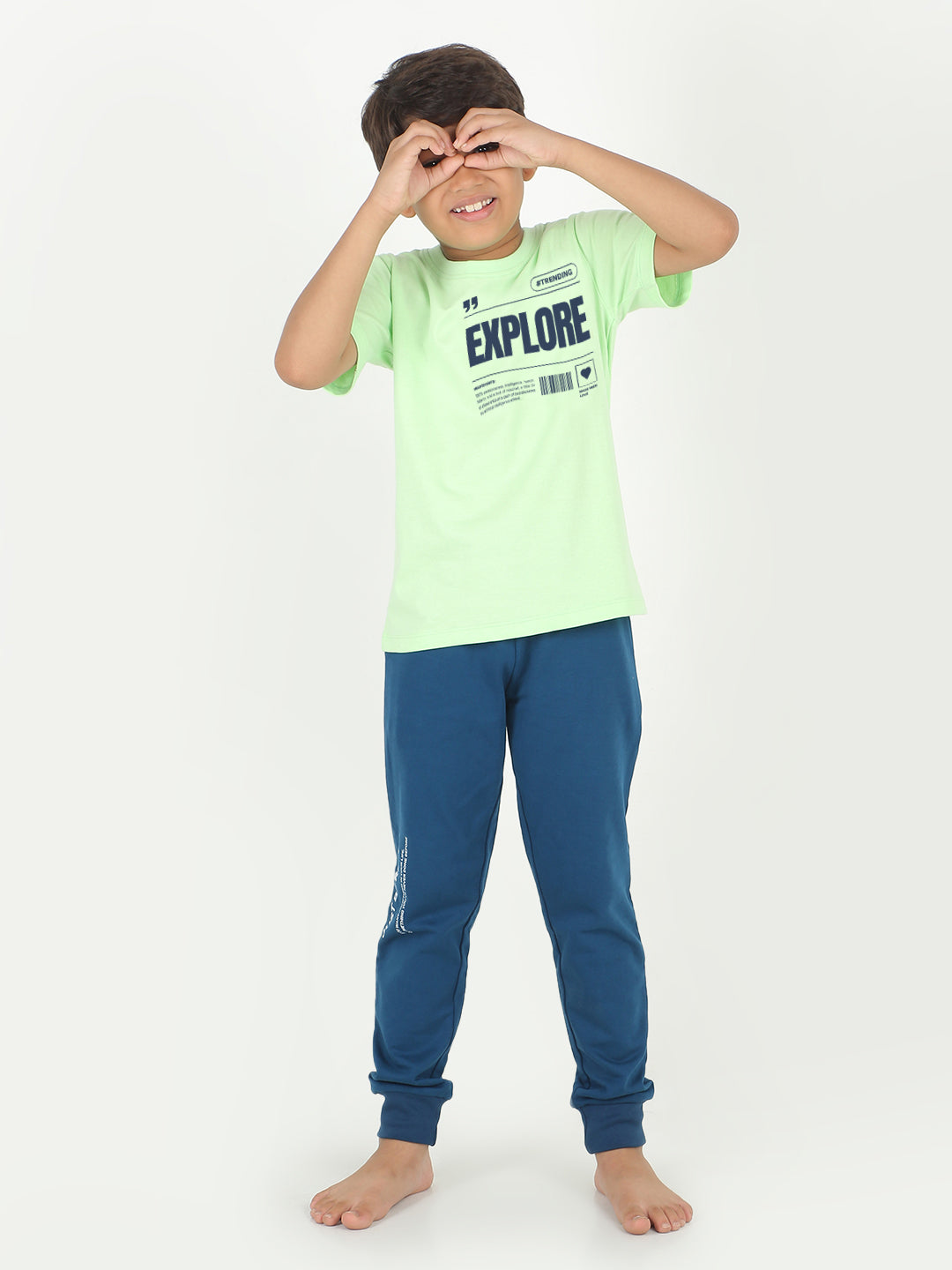 REBORN -Boys Cotton T-shirt Printed - Pistachio Green