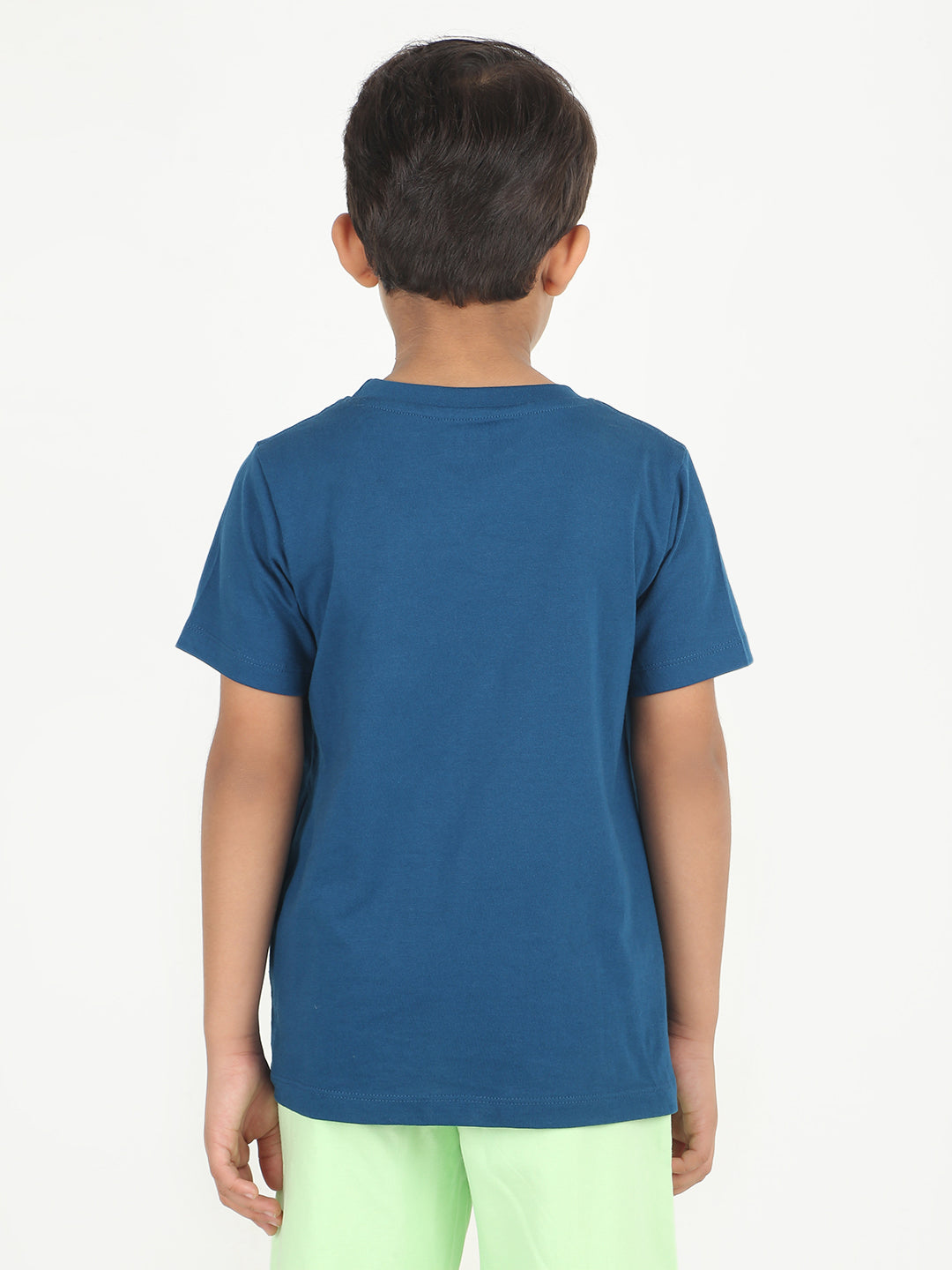 REBORN -Boys Cotton T-shirt Printed - Navy Blue