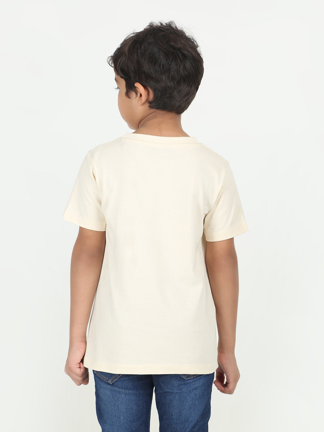 REBORN -Boys Cotton T-shirt Printed - Butter Cream