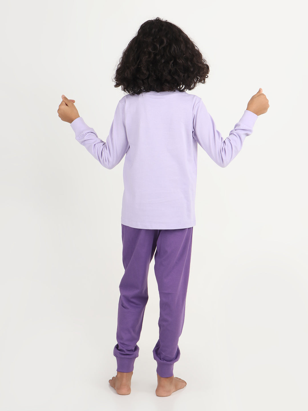 REBORN x Smurfs  Girls - Soft Single Jersery Printed Cotton Full Sleeve & PJ Sleepset - Lavender & Deep Purple