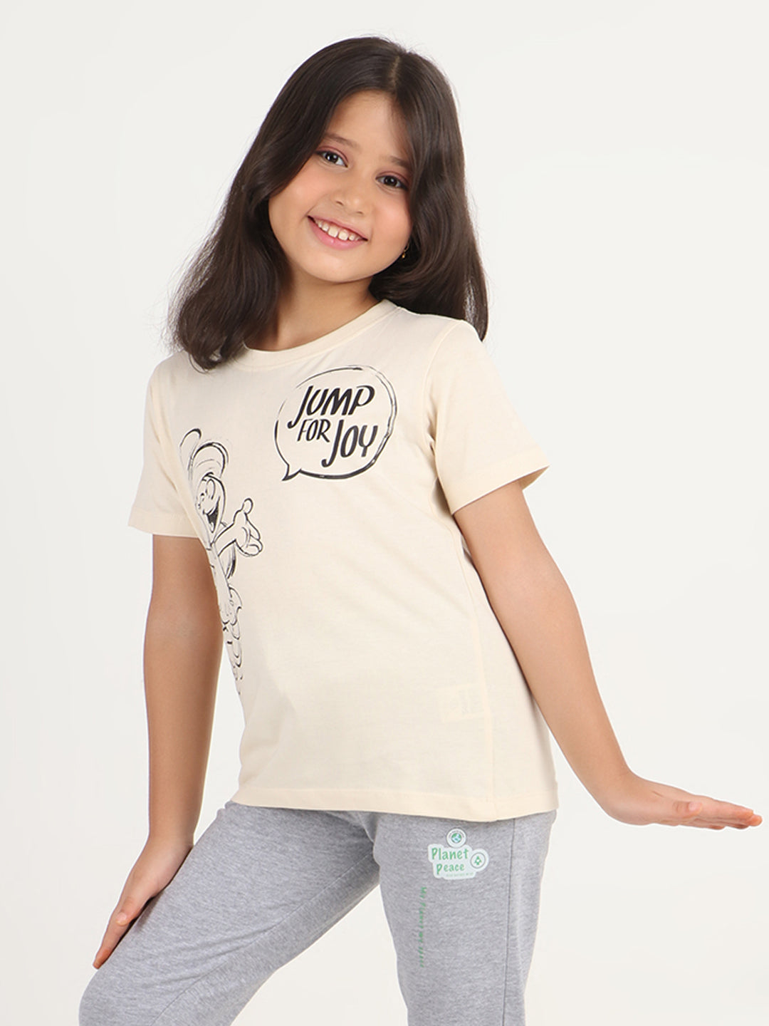 Reborn X The Smurfs -Girls Cotton T-shirt Printed - Butter Cream