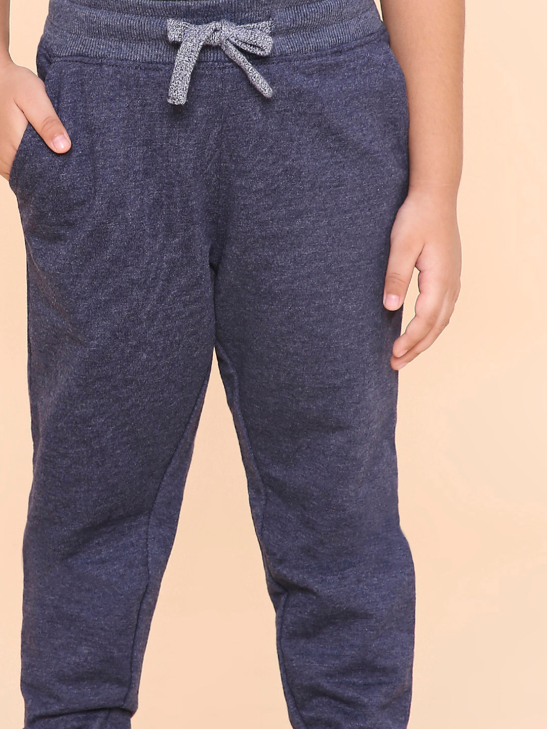 REBORN -Girls Solid Cotton Fleece Jogger- Navy Blue