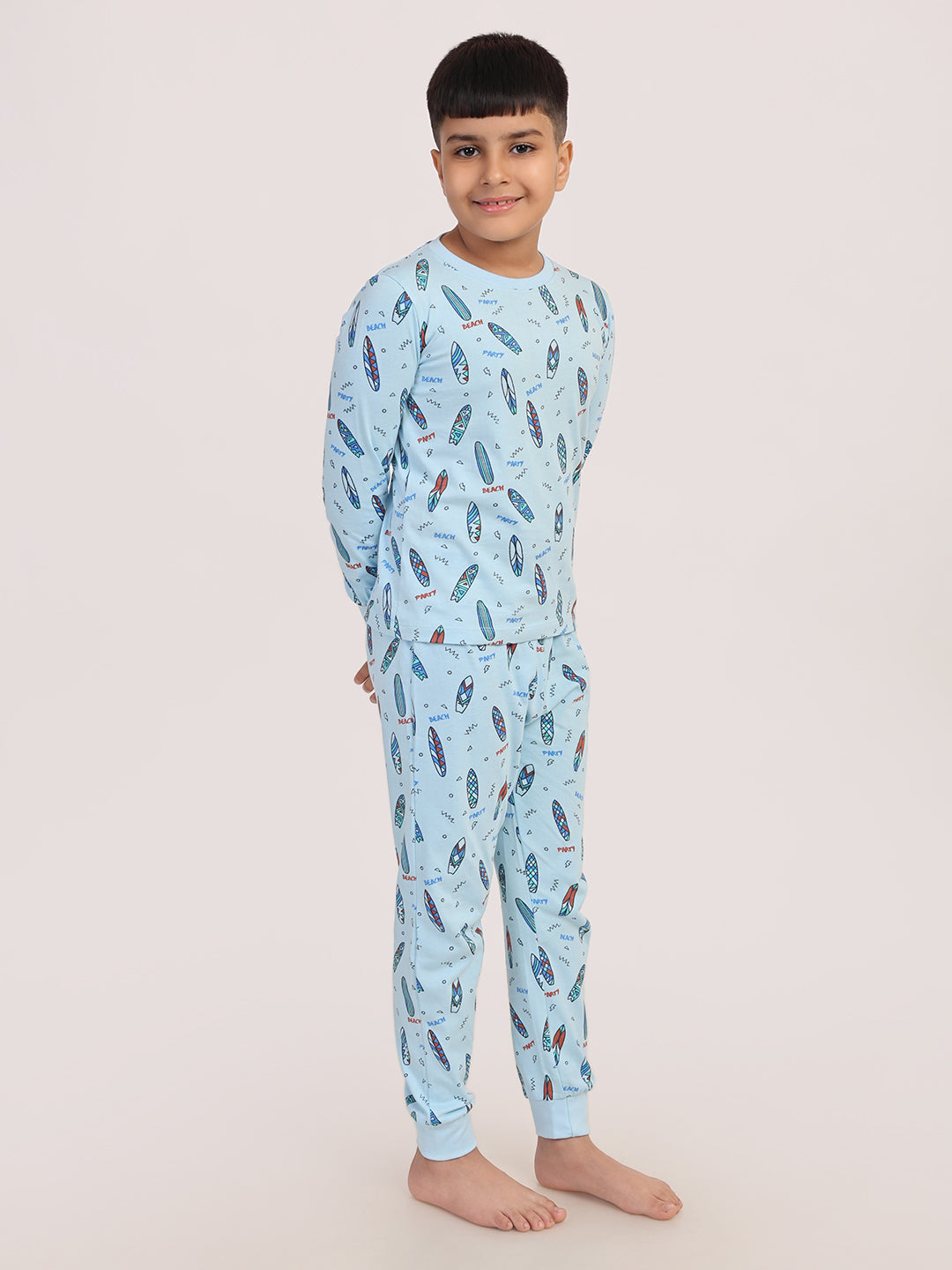 REBORN - Boys 2 piece printed jogger lounge set- SKY Blue