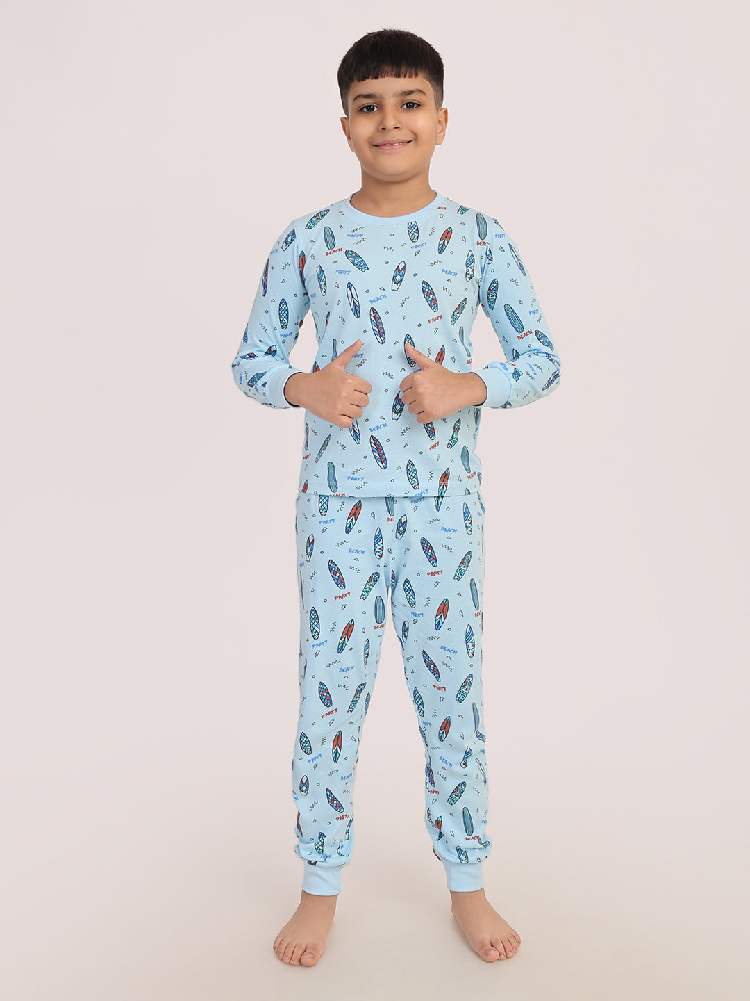 REBORN - Boys 2 piece printed jogger lounge set- SKY Blue