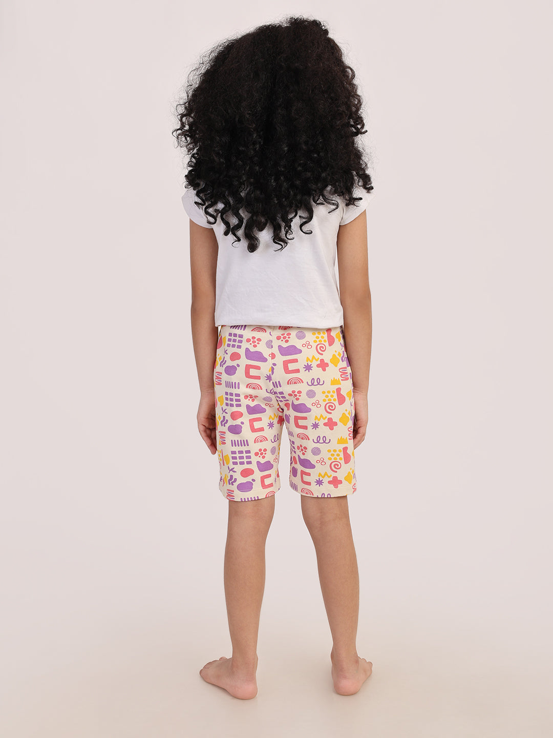 REBORN - Girls 1 piece printed jogger -Cream