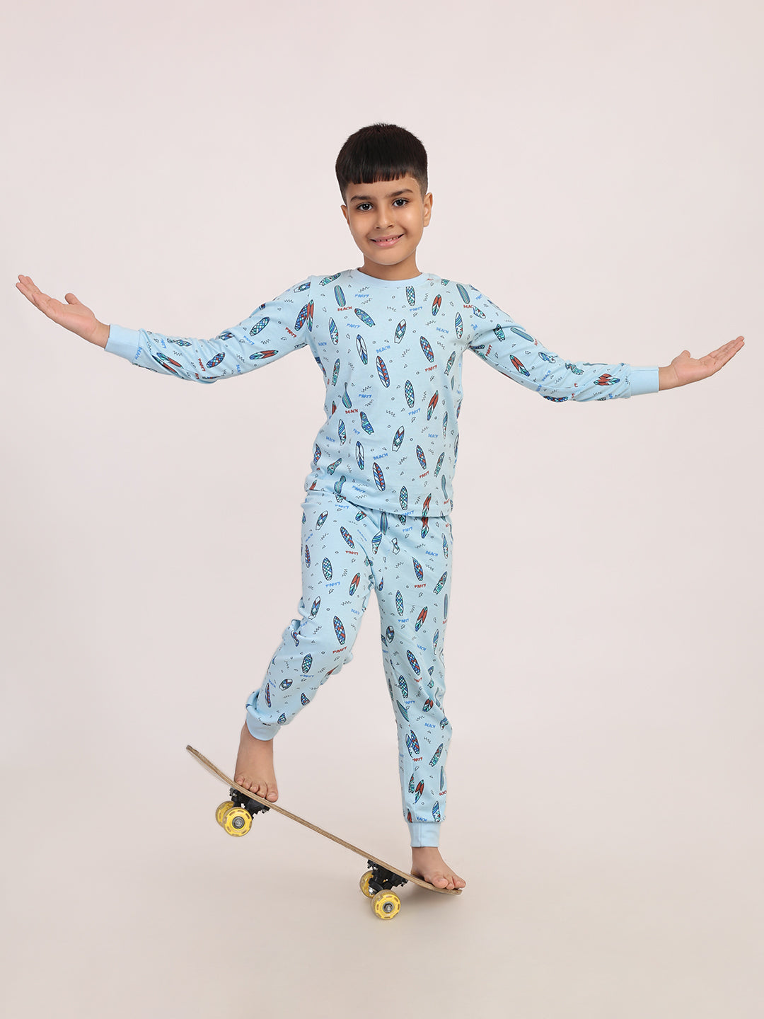 REBORN - Boys 2 piece printed jogger lounge set- SKY Blue