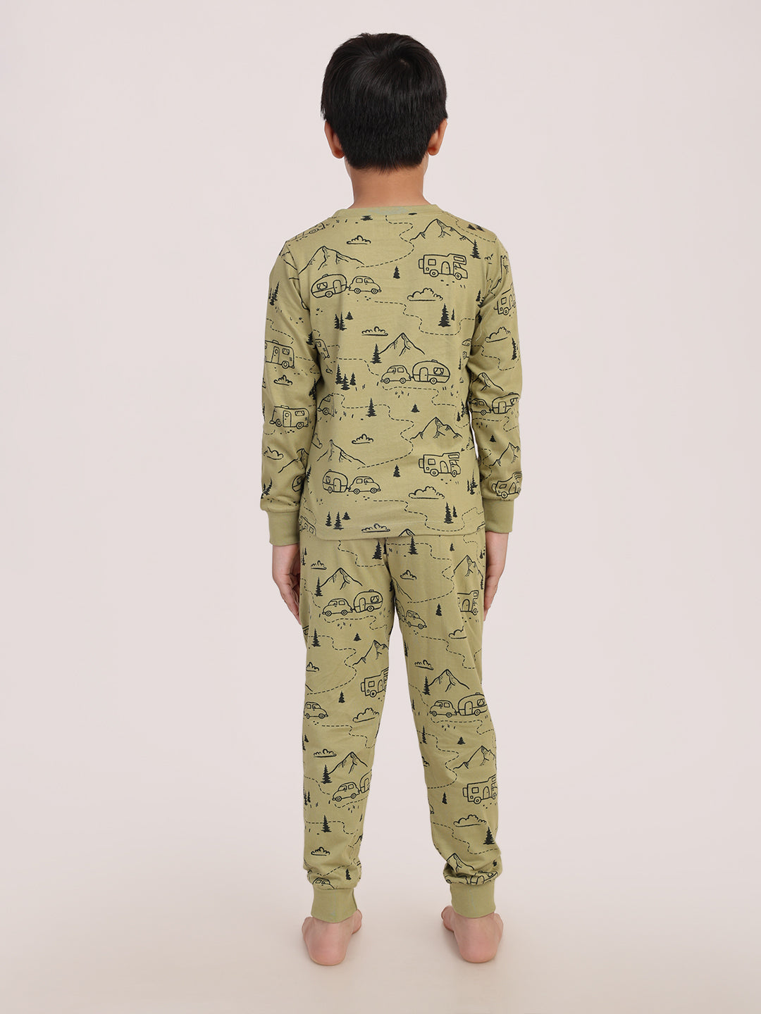REBORN - Boys 2 piece printed jogger lounge set- Sage