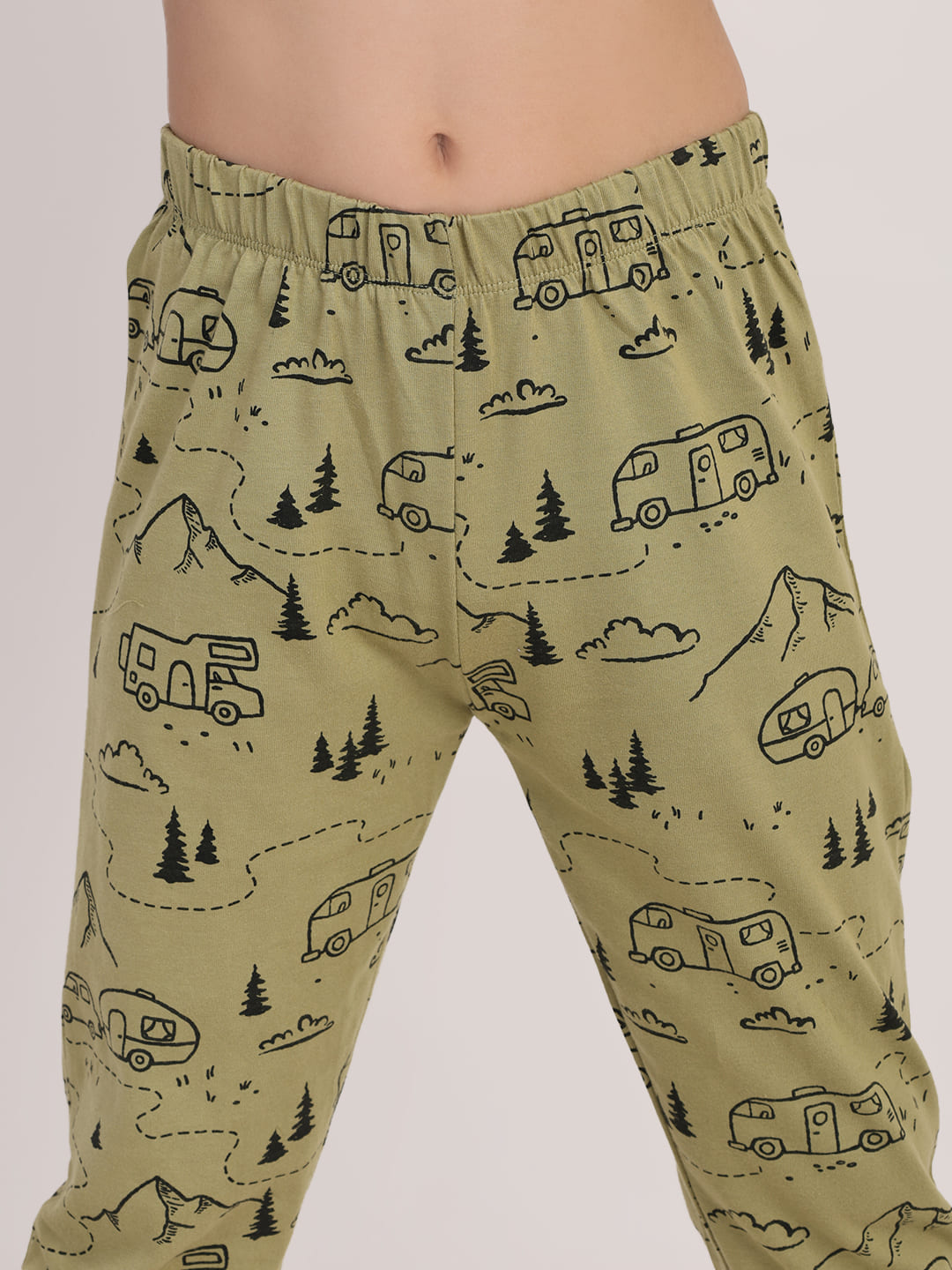 REBORN - Boys 2 piece printed jogger lounge set- Sage