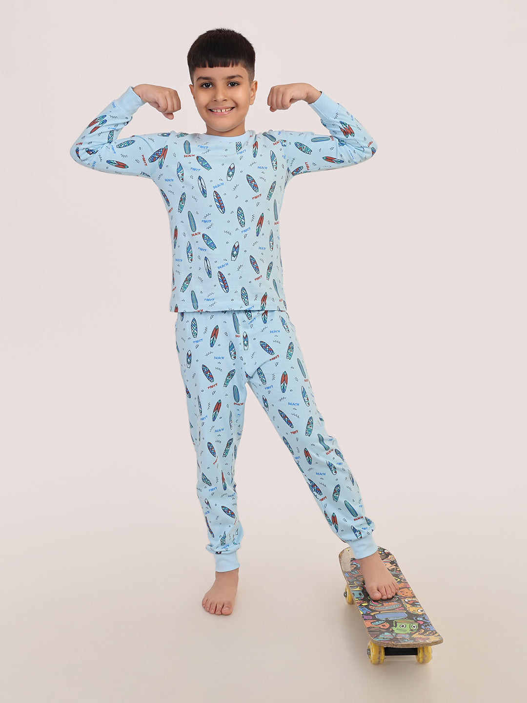 REBORN - Boys 2 piece printed jogger lounge set- SKY Blue