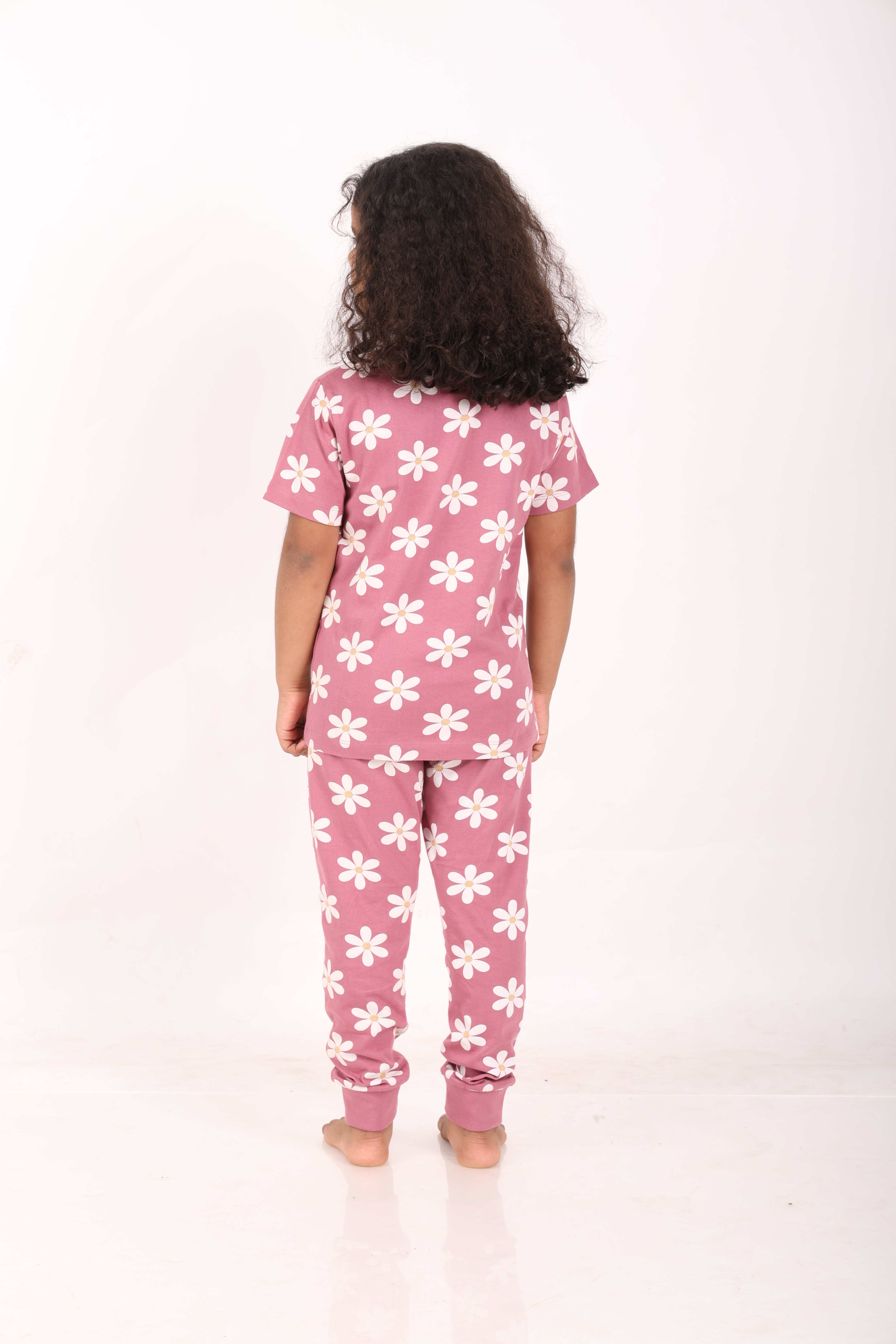 REBORN - Girls 2 piece printed jogger lounge set- Mellow Mauve