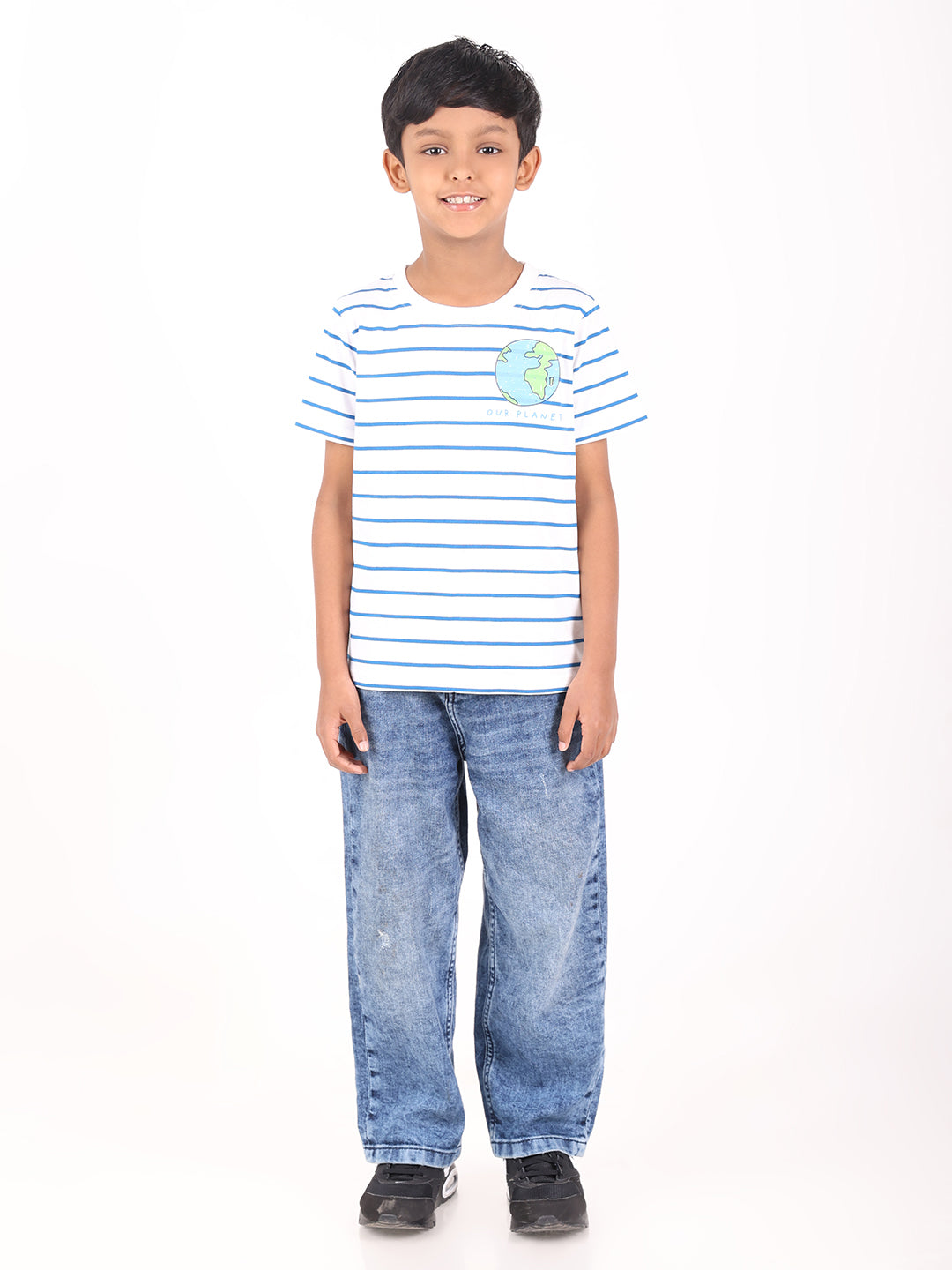 REBORN - Boys 1 piece chest printed T-shirt-White