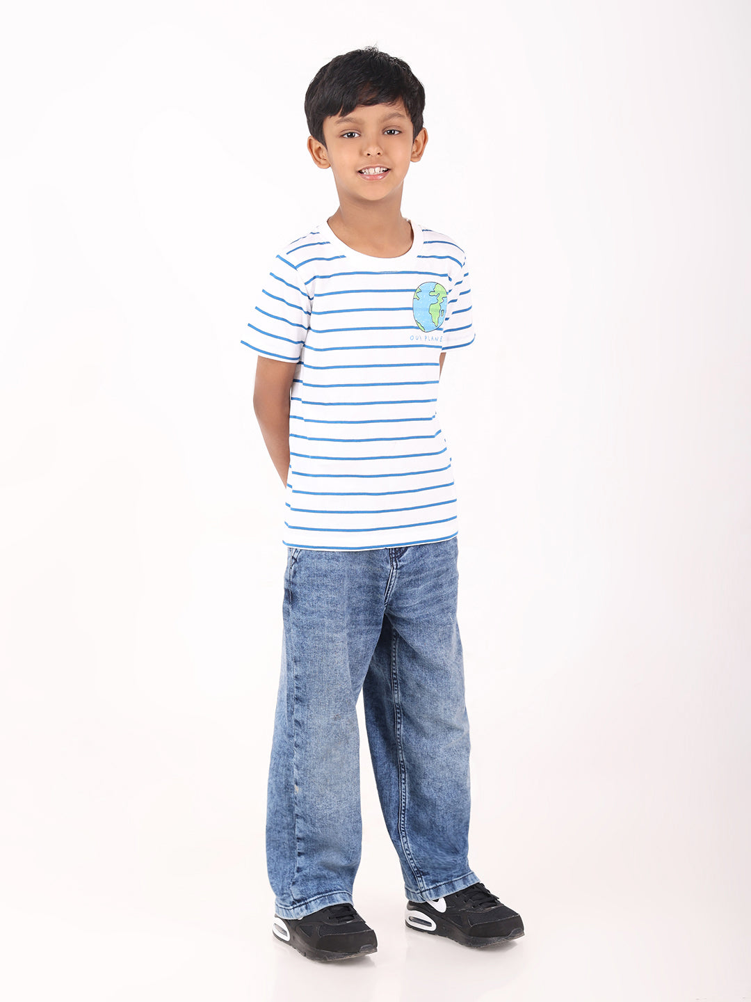 REBORN - Boys 1 piece chest printed T-shirt-White