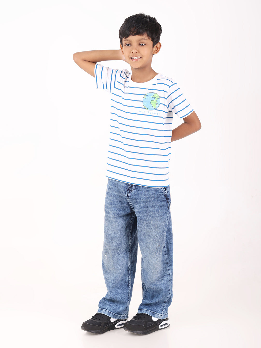 REBORN - Boys 1 piece chest printed T-shirt-White