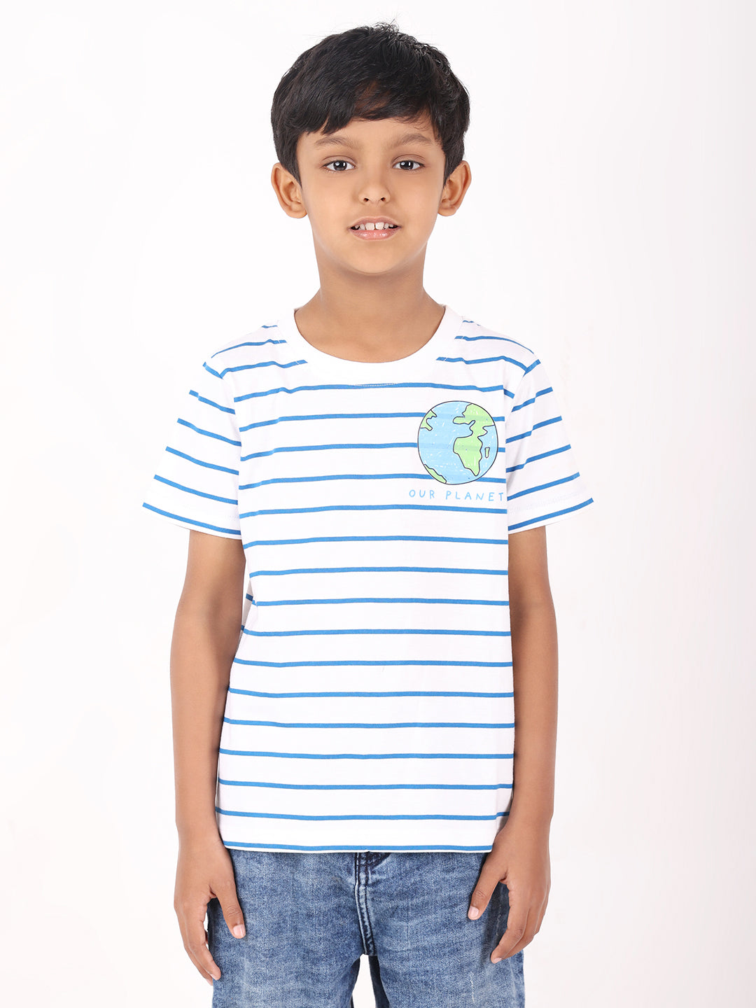 REBORN - Boys 1 piece chest printed T-shirt-White