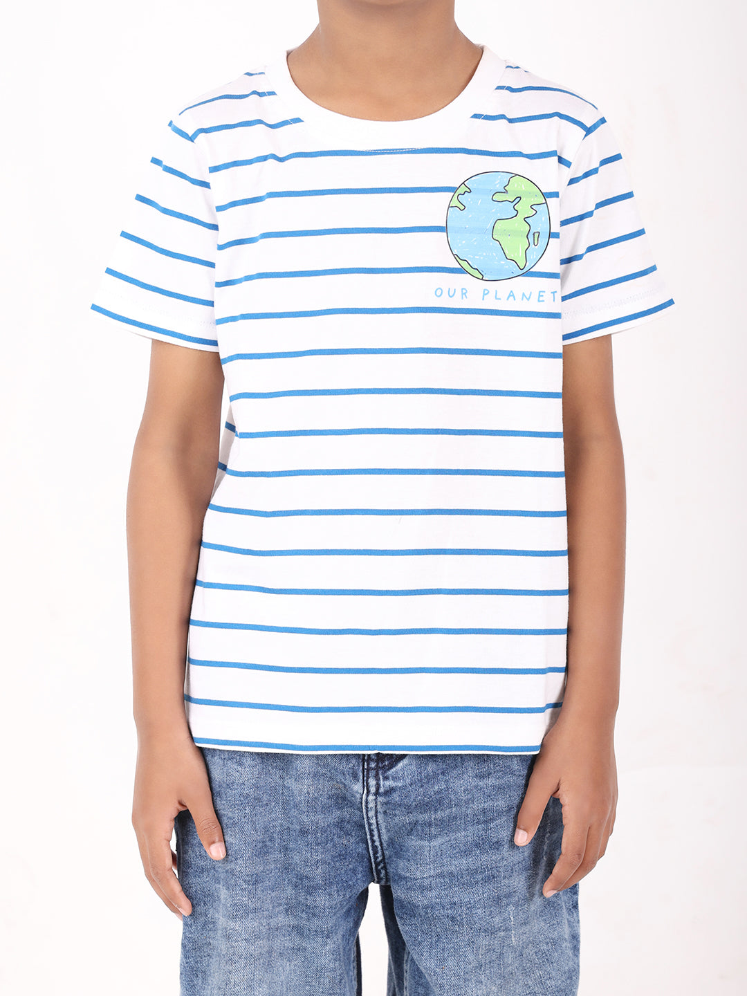 REBORN - Boys 1 piece chest printed T-shirt-White