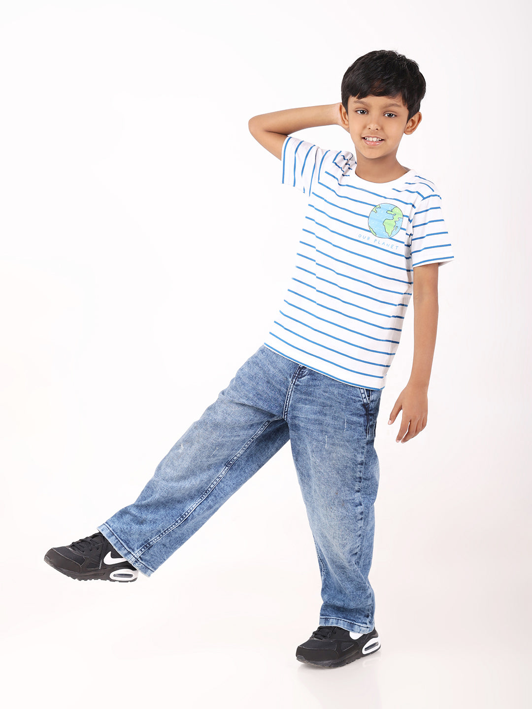 REBORN - Boys 1 piece chest printed T-shirt-White
