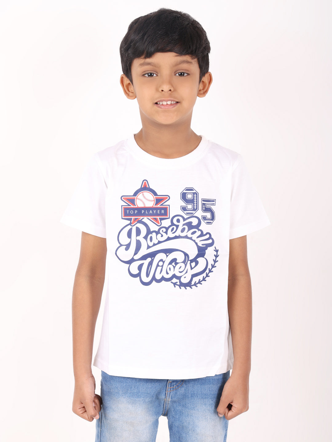 REBORN - Boys 1 piece chest printed T-shirt-Grey Melange