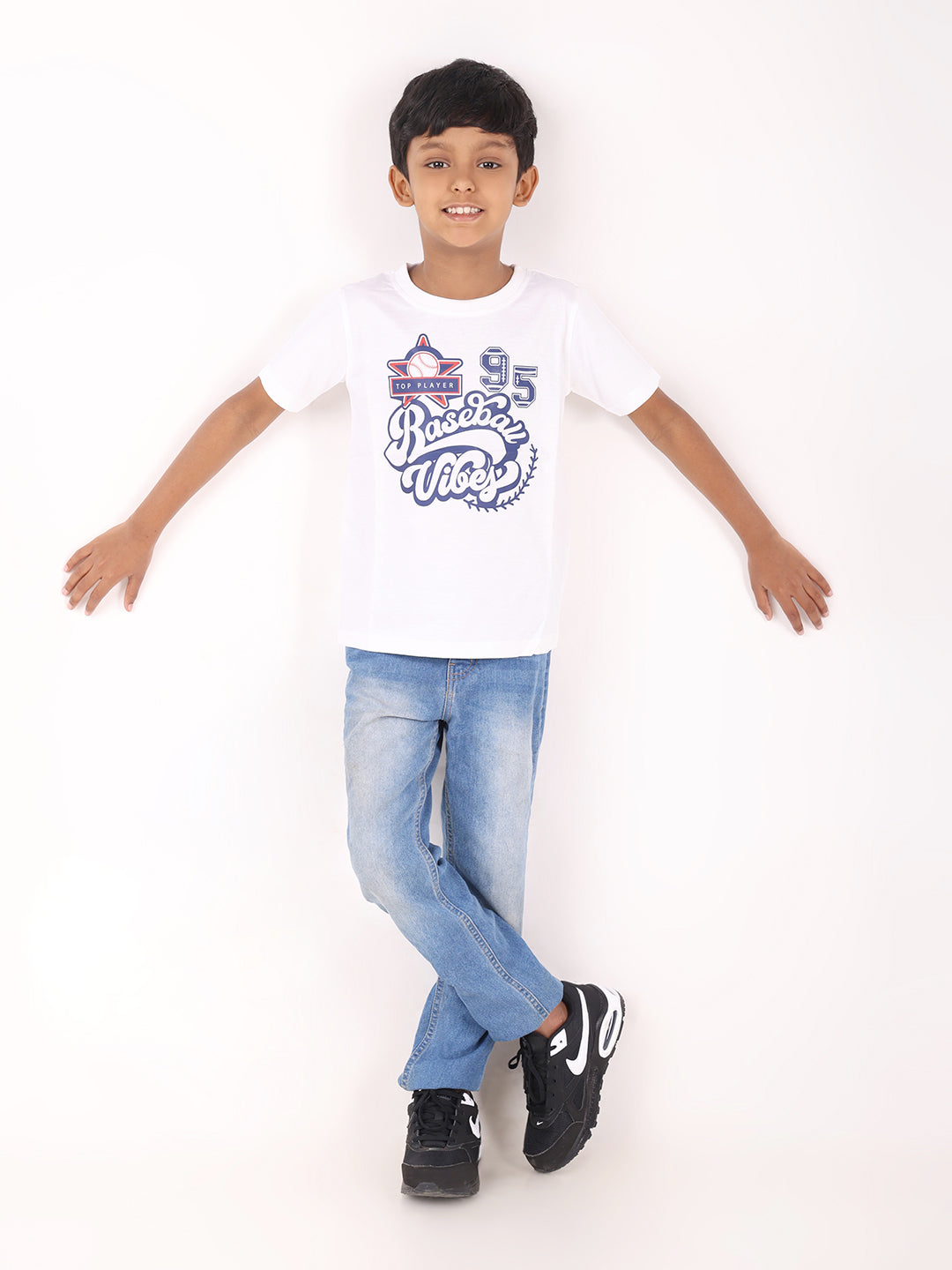 REBORN - Boys 1 piece chest printed T-shirt-Grey Melange
