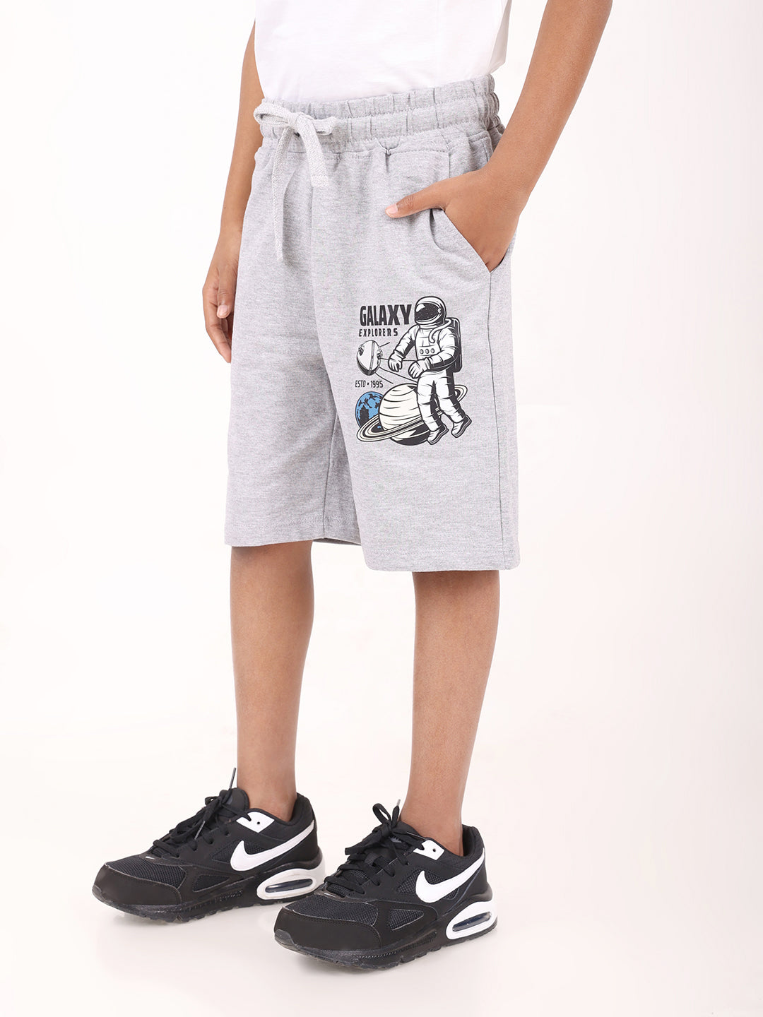 REBORN - Boys 1 piece printed jogger - Grey Melange