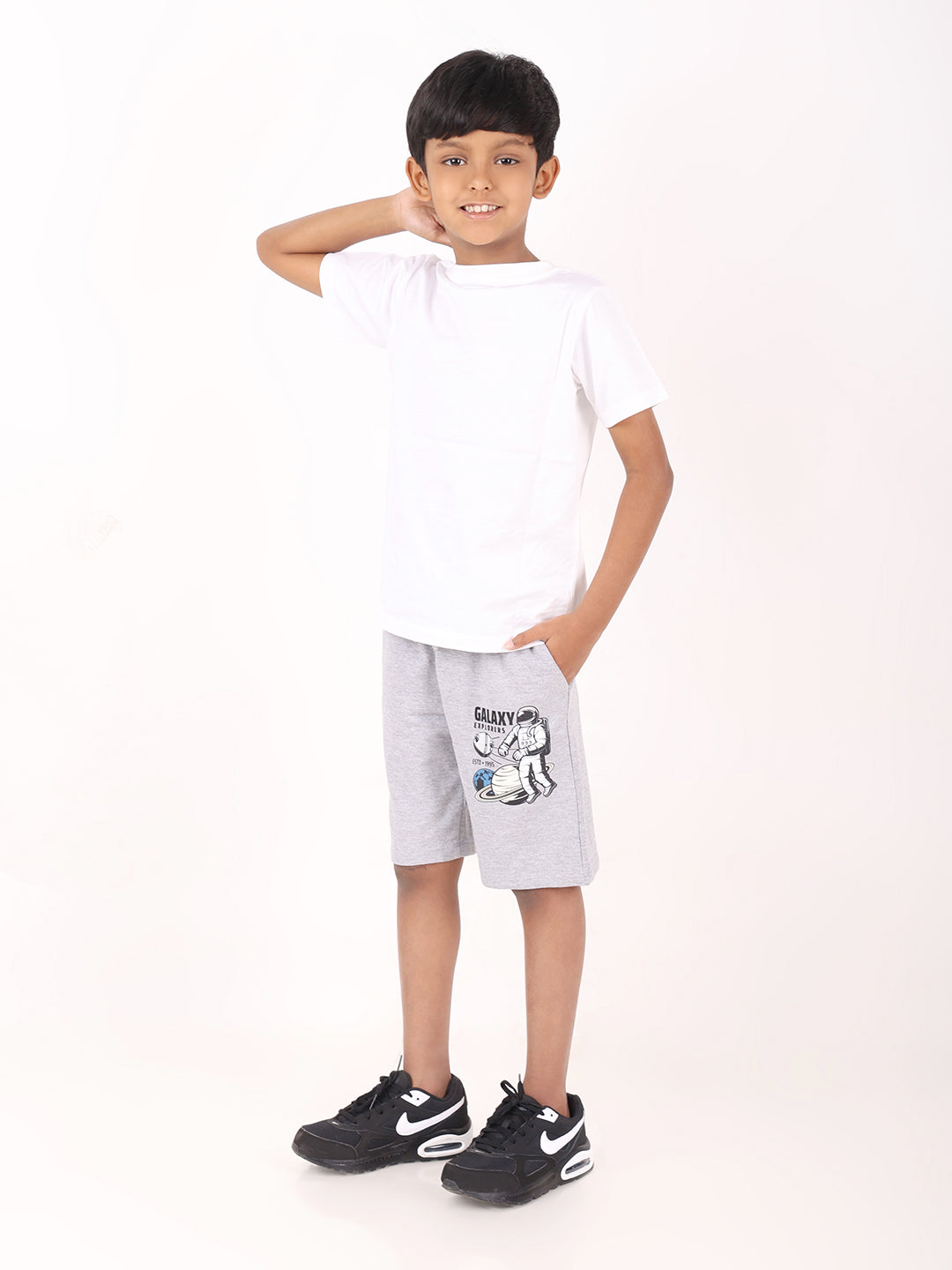 REBORN - Boys 1 piece printed jogger - Grey Melange