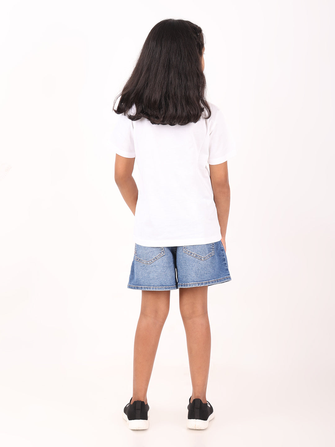 REBORN - Girls 1 piece chest printed T-shirt-White